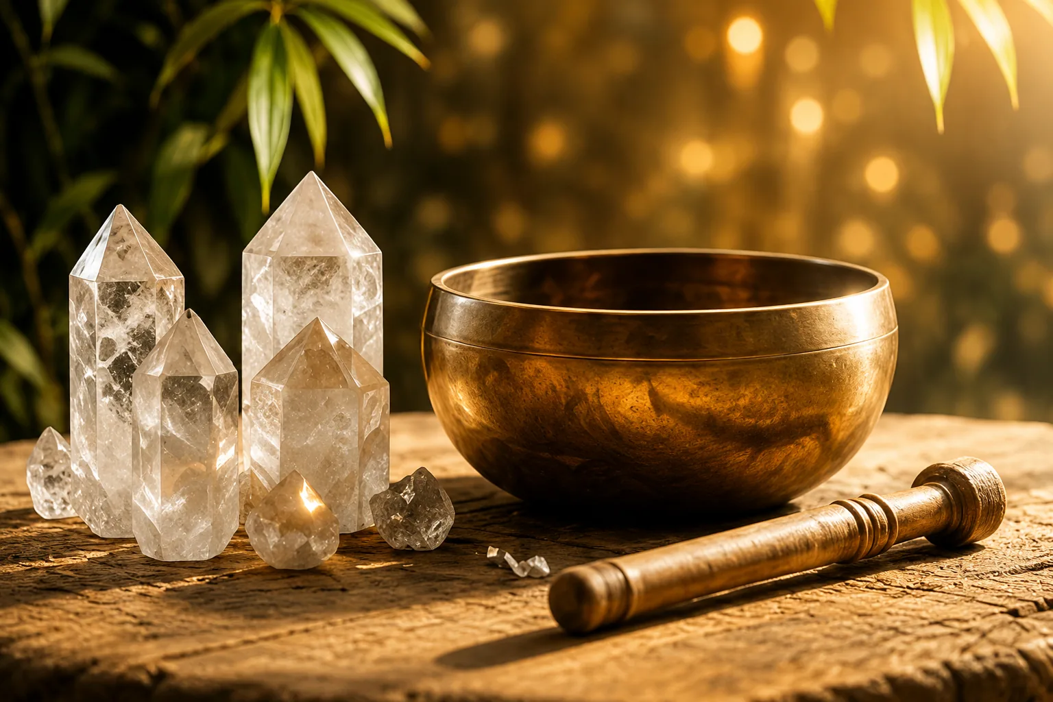Crystal and sound bowl energy session